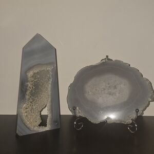 Gray Agate Geode Set